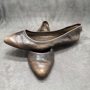 Frye Regina Womens Ballet Flats Brown Leather Pointed Toe Shoes 7M